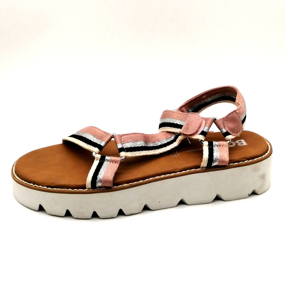 BC Shoes Womens Sandals Multicolor 9.5 Glitter Sport Hook Loop Platform